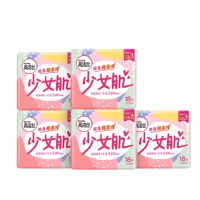 高洁丝日用少女肌240mm×18片×5包超大吸收棉柔纤巧亲肤卫生巾姨妈巾