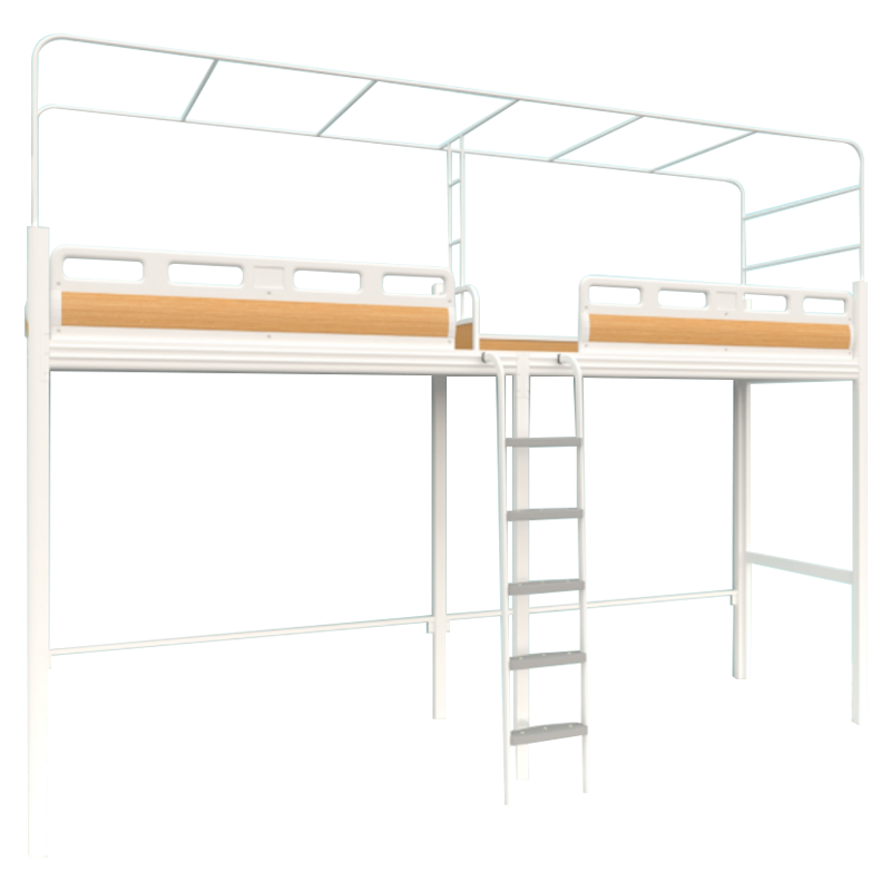 缑氏挂梯铁床宿舍寝室二人位高架床4000*900*2100mmB款[工厂现做 7天内发货]