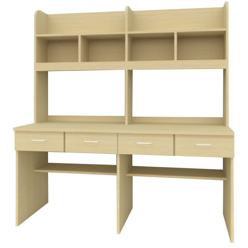 东升顺书桌书柜组合一体学习桌二人位1600*600*1720mm[工厂现做 7天内发货]