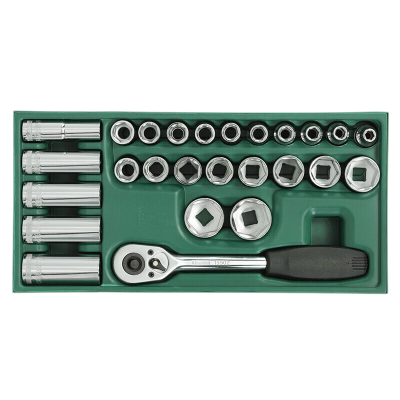 世达(SATA)26件12.5MM系列套筒棘轮扳手组套工具托套装 09915 1套