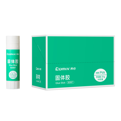 齐心 B2667 固体胶PVA 21g 24支/盒 绿