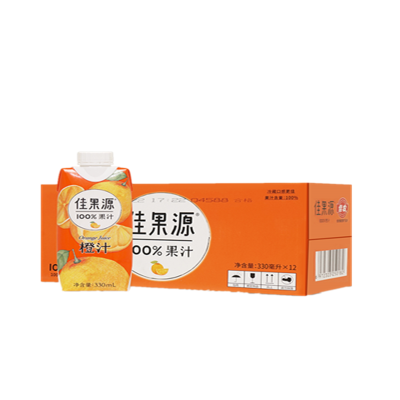 佳果源橙汁330ml*12盒 活力鲜橙 0脂肪 高VC