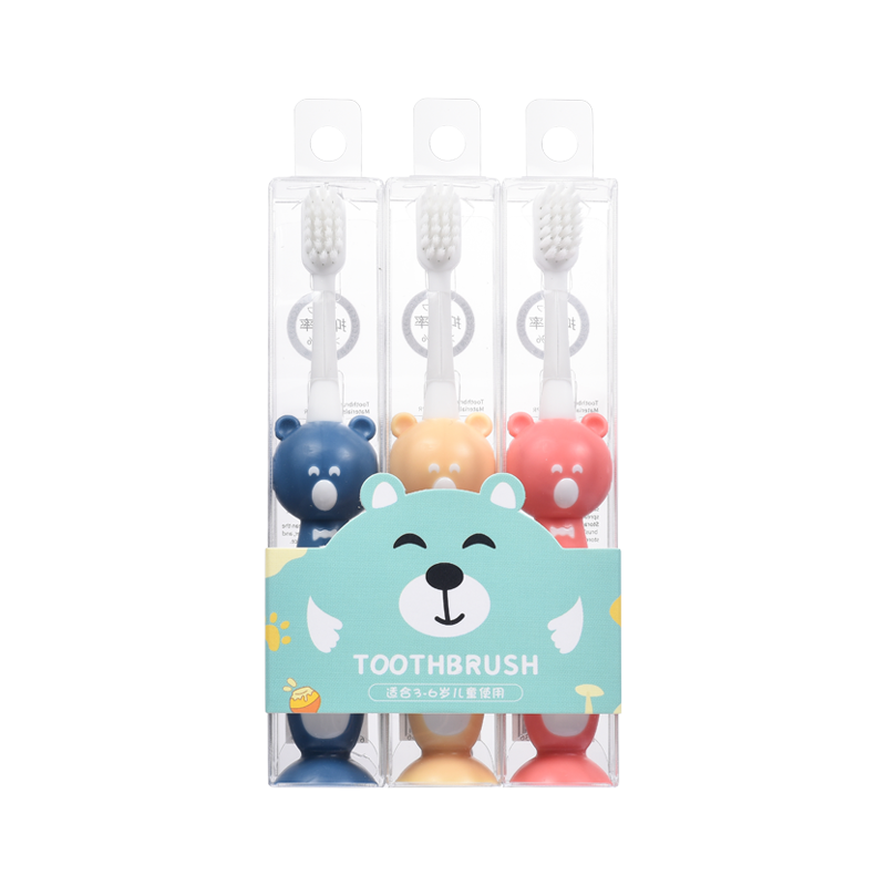 [3支装]晨客卡通可爱儿童牙刷软毛2-3-4-5-6岁小孩家用小头男孩女孩宝宝套装