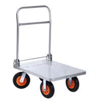 汇特益 HT-7011A 钢板手推车90x60cm 6寸轮承重约900斤 平板车推货车 折叠手拖车拉货车(单位:个)