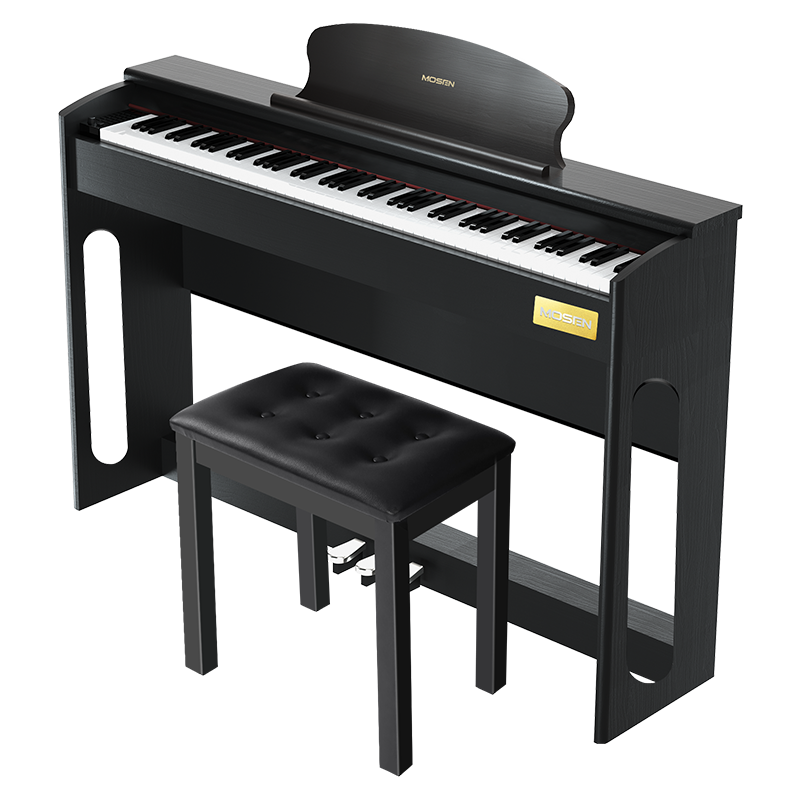 莫森(MOSEN)智能电钢琴MS-106P黑色重锤电钢琴 数码钢琴88键 全新款+琴架+三踏板+配件大礼包