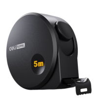 得力(deli)HT8519 硅胶钢卷尺 国民家居home系列 木工盒尺伸缩钢尺德国设计 5mx19mm 黑色 1把