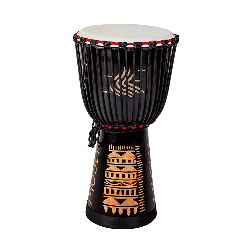 莫森(mosen)10英寸非洲鼓 纯羊皮印尼桃花芯木手工雕刻神秘部落 免调音限量款