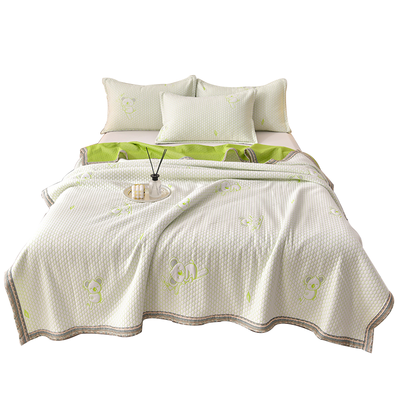 2023新款A类品质艾草针织棉提花夏凉被