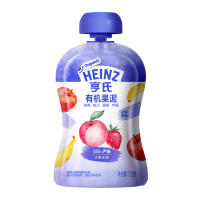 亨氏果汁泥宝宝有机辅食泥0添加草莓桃子香蕉苹果果泥72g*1袋