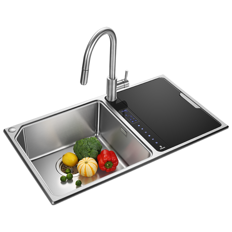 欧琳水槽单槽 厨房304不锈钢家用手工纳米易清洁洗碗槽沥水洗菜盘9119J