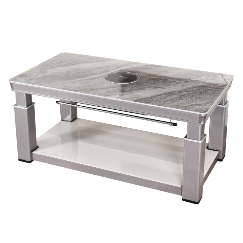 富炬电暖升降茶几电暖炉桌电炉取暖炉电暖桌家用多功能取暖茶几长方形烤火 烈骏138*80[语音升降+平移+恒温+电陶炉]