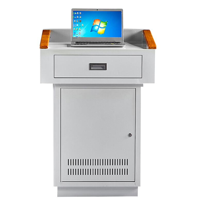汉诺鑫威多媒体讲台教师办公桌校园教室讲桌演讲桌中控桌700*550*1000mm(钢面款)[工厂现做 7天内发货]