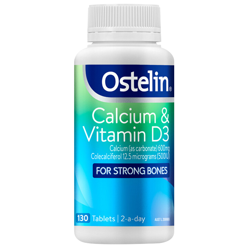 奥斯特林(OSTELIN)成人钙片+维生素D片130片/瓶装青少年成人孕妇老人补钙