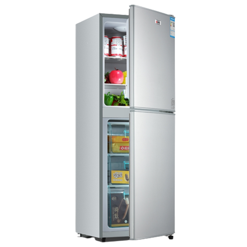 [一级节能]志高冰箱小型家用双开门省电宿舍出租房冷冻节能省电双门大容量冰箱_双门银色168抽屉款一级能效 全国联保