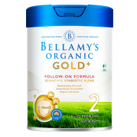 [有效期至24年8月]贝拉米(Bellamy)GOLD金装版有机较大婴儿配方奶粉2段(6-12月) 800克/罐
