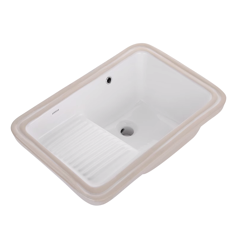 箭牌陶瓷洗衣盆7528台下盆带搓衣板洗手盆阳台洗衣池家用洗手池