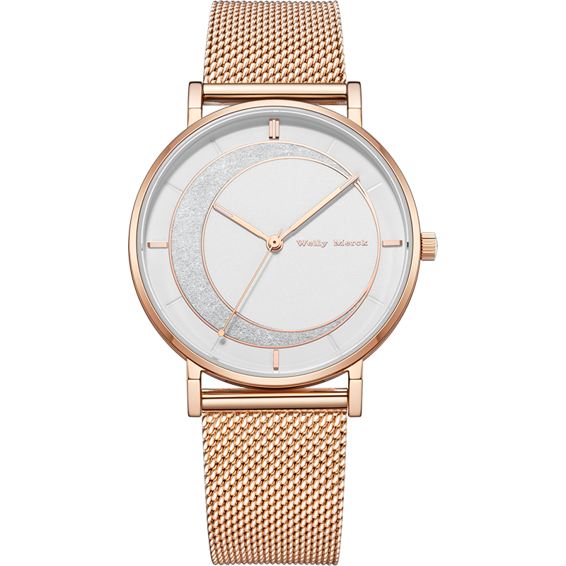 welly merck威利默克瑞士WM正品女士手表男女款时尚石英表腕表超薄防水朋友纪念礼物013L