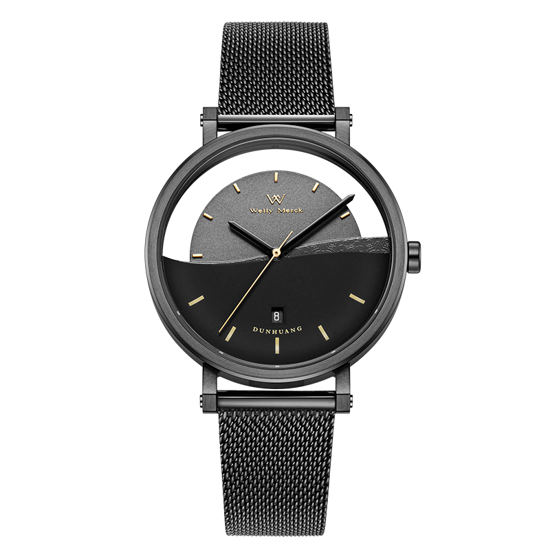 welly merck 威利默克手表男石英表敦煌超薄学生防水个性男士时尚潮流男表WM02M