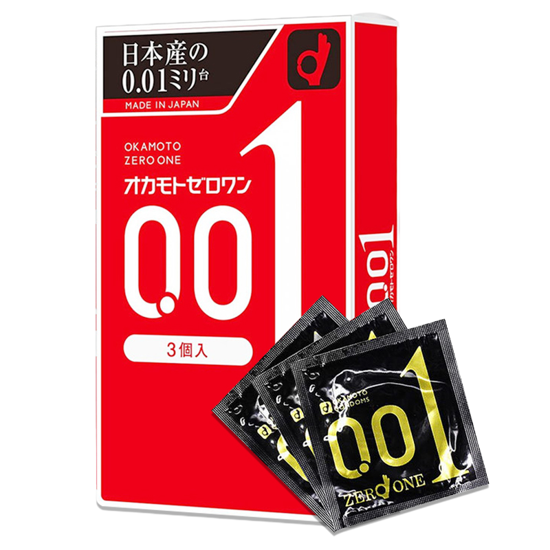 [日本本土版]Okamoto冈本 001超薄避孕套安全套 3片/盒 成人用品计生用品 [预售]