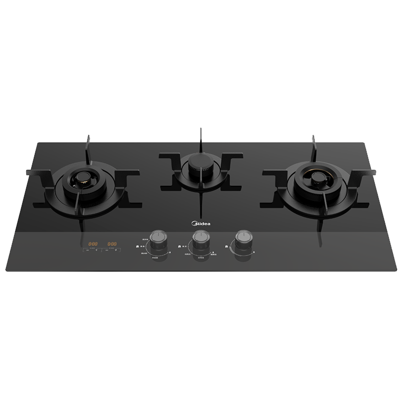美的(Midea)燃气灶天然气家用三眼灶5.0kW猛火灶台嵌两用 左中双定时易打理煤气灶DQ3 左中双定时天然气