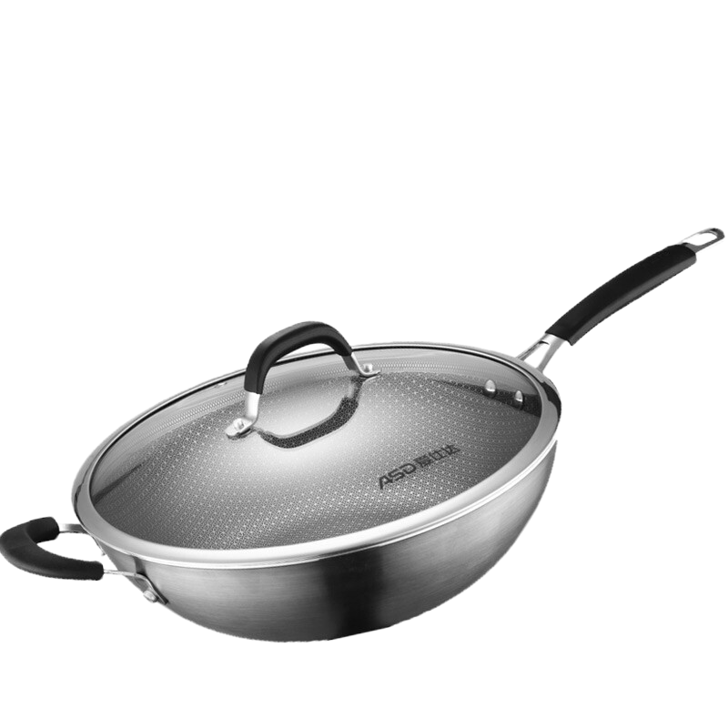 爱仕达(ASD)炒锅燃气灶不粘锅加厚复合钢家用炒菜锅 32CM CC32E2Q