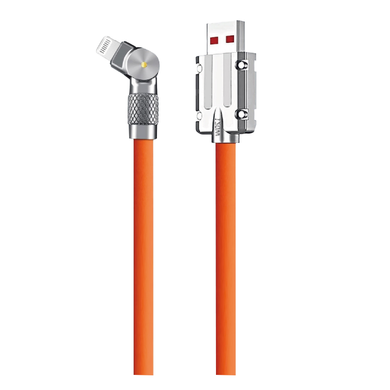 ibattz 极客手机数据线充电线超级快充极客线USB适用苹果手机充电线液态硅胶 赤焰橙[苹果接口]1米