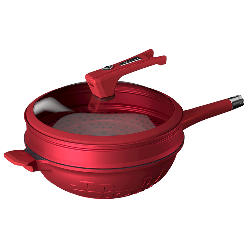 [菲尼雅专拍]帝伯朗菲尼雅浮雕多用不粘锅32cm 赭丹红