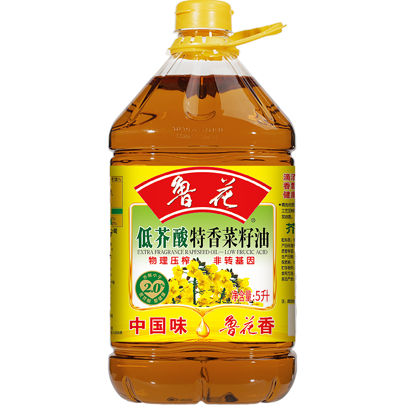鲁花低芥酸特香菜籽油非转基因5L