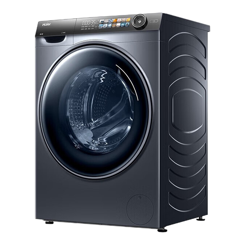 海尔(Haier)滚筒洗衣机 全自动精华洗一级能效智能投放10KG大容量大筒径变频晶彩屏 G10028BD14LS