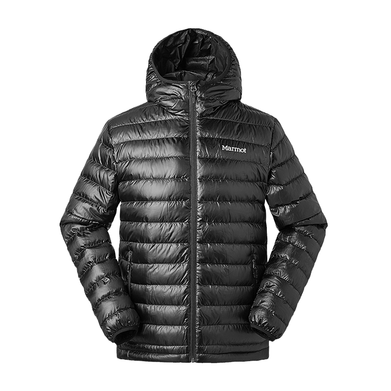 Marmot/ 土拨鼠户外男士轻量防风透气连帽羽绒服 700蓬松紧袖口弹性包边风帽羽绒服
