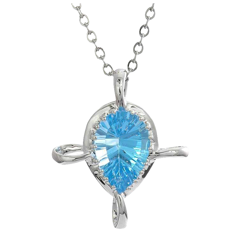 梦克拉Mkela 18K金镶蓝色托帕石吊坠 星河漫漫 宝石吊坠 其他国内证书 S925银项链