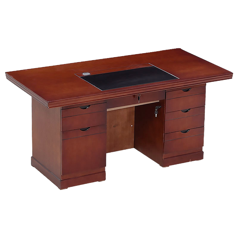 易企采 1.8米办公桌 中式电脑桌 老板桌 经理桌 贴木皮办公桌 财务桌 行政桌