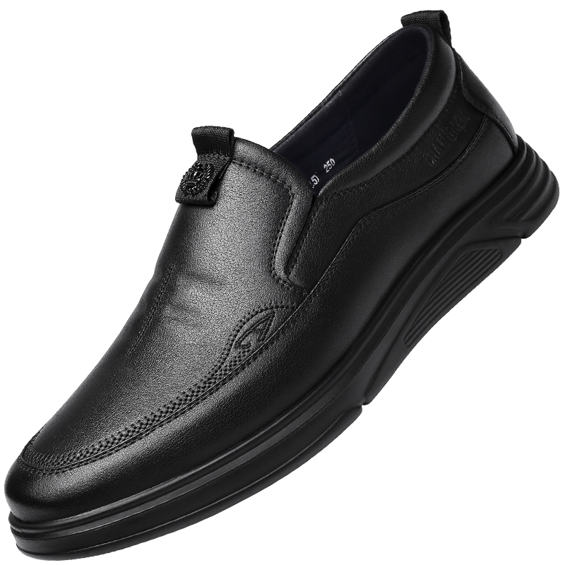 强人3515皮鞋男款商务休闲鞋一脚蹬皮鞋乐福鞋软底驾车鞋爸爸鞋秋