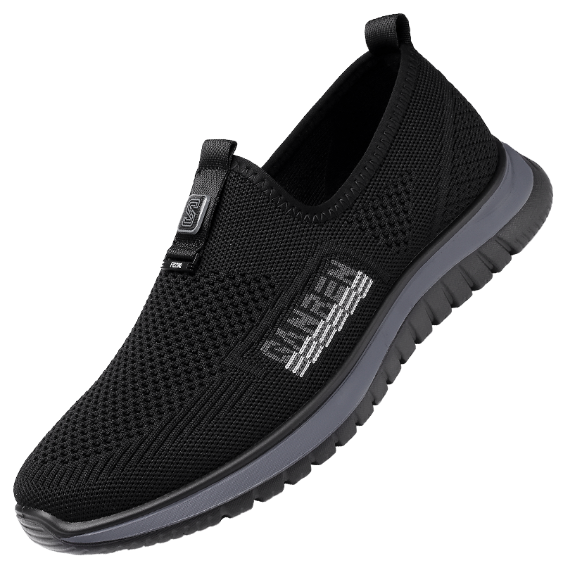 强人3515男鞋休闲飞织鞋轻便透气爸爸鞋中老年健步鞋懒人鞋2023秋