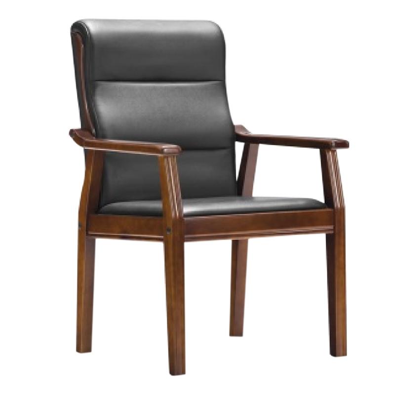 豪利鑫威皮质靠背木扶手办公椅会议椅B款[工厂现做 7天内发货]