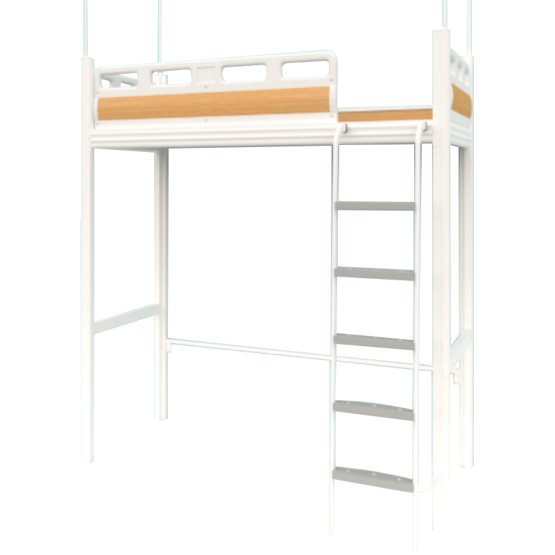 文灵挂梯铁床宿舍寝室单人位高架床2000*900*2100mmB款[工厂现做 7天内发货]