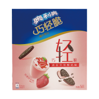 亿滋 奥利奥巧轻脆薄片夹心清新草莓酸奶味380克夹心饼干小包装儿童休闲零食盒装