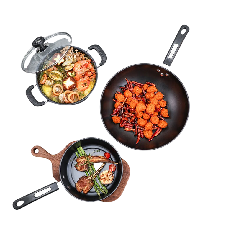 张小泉-锦厨系列精铁锅具三件套C35260100