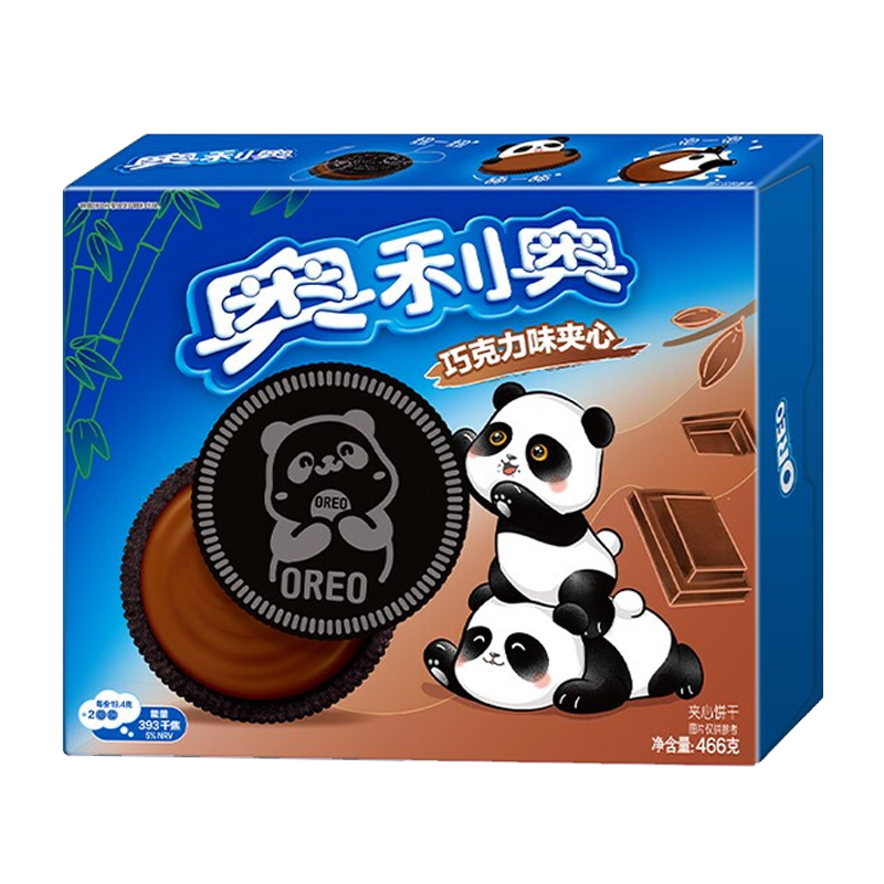 亿滋 奥利奥夹心巧克力味家庭装466g夹心饼干小包装儿童休闲零食盒装