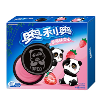 亿滋 奥利奥夹心草莓味家庭装466g夹心饼干小包装儿童休闲零食盒装