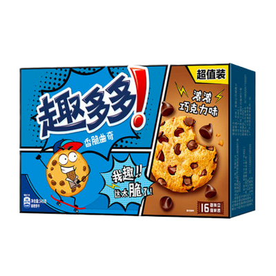 亿滋 趣多多香脆曲奇饼干巧克力味340g经典曲奇休闲零食