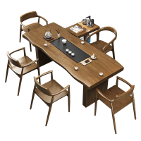 晶耀新中式茶台茶盘一体实木喝茶桌家用现代简约客厅待客泡茶桌子