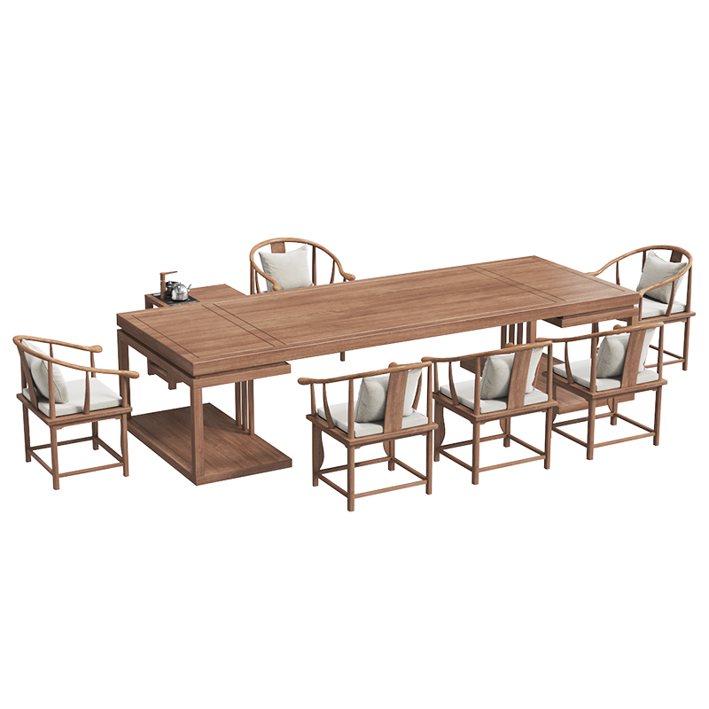 晶耀新中式实木泡茶桌家用客厅高档功夫茶台简约办公室禅意喝茶桌