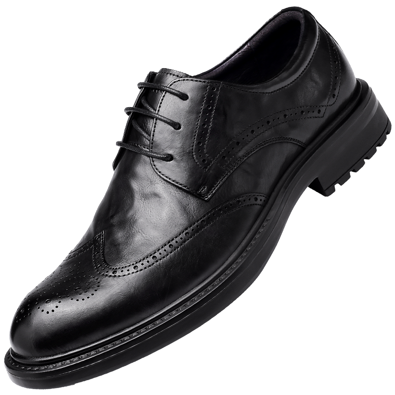 强人3515男鞋训练鞋黑色户外跑步鞋运动休闲鞋厚底圆头百搭鞋子潮