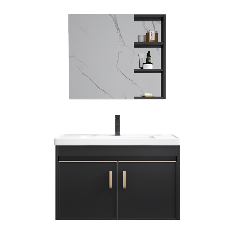 太空铝浴室柜组合落地式洗手洗脸盆小户型卫生间洗漱台面盆镜柜