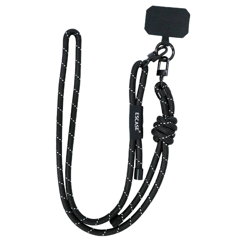 ESCASE 手机挂绳挂脖斜挎户外拆卸伸缩调节高端登山相机挂饰苹果15Promax/华为Mate60pro女男款双色黑白