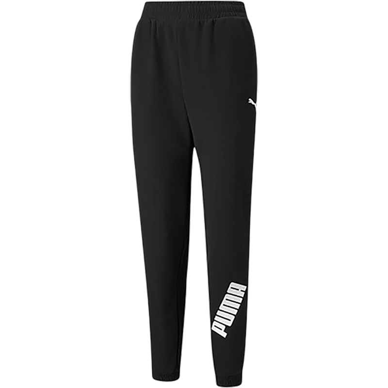 Puma 休闲运动透气印花束脚长裤 女款 黑色2PU84628601
