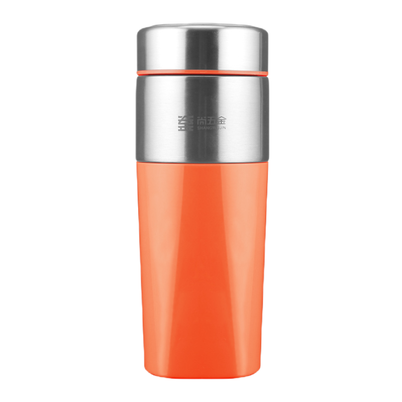 古森不锈钢方杯食用级硅胶高档水杯真空商务个性简约茶杯