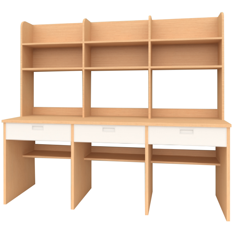 岳滩书桌书柜组合一体学习桌三人位1920*600*1720mm[工厂现做 七天内发货]