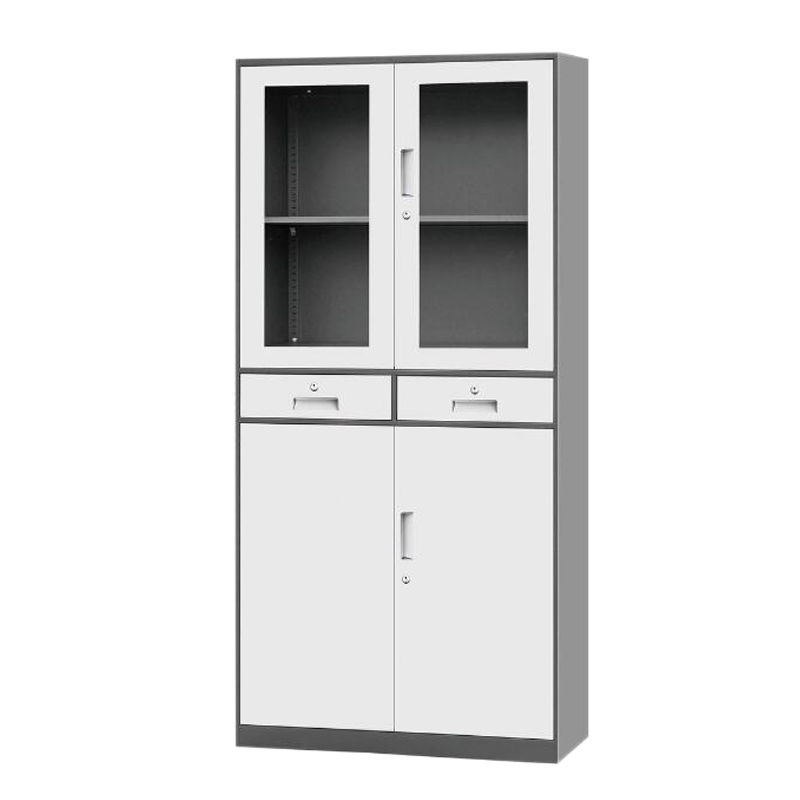 岳滩钢制二斗文件柜办公室档案柜 850*400*1850mm[工厂现做 七天内发货]